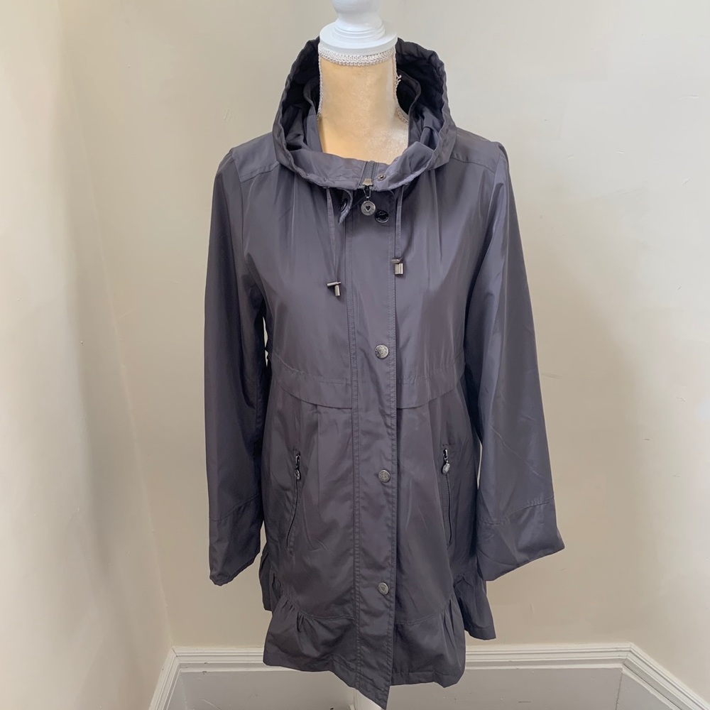 Betsey Johnson ruffled raincoat
